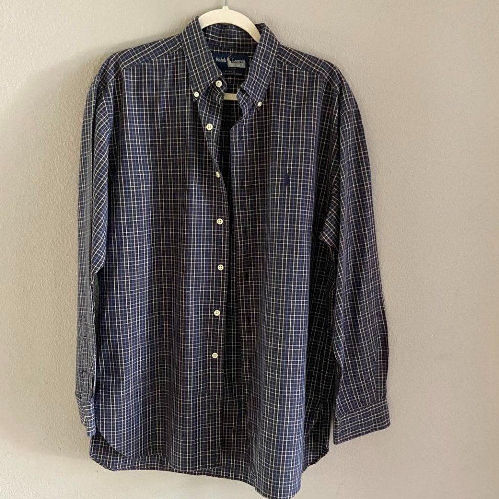Classic plaid buttons RALPH LAUREN long sleeve Size M